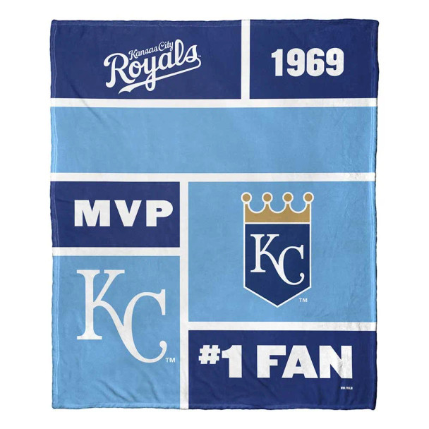 Kansas City Royals MLB Colorblock Personalized Silk Touch Throw Blanket