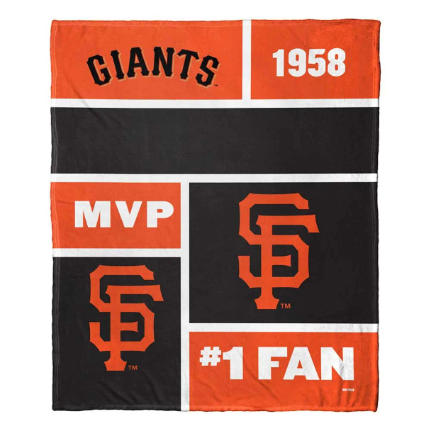 San Francisco Giants MLB Colorblock Personalized Silk Touch Throw Blanket