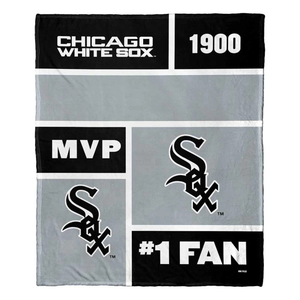 Chicago White Sox MLB Colorblock Personalized Silk Touch Throw Blanket