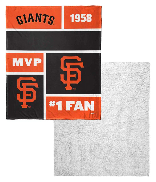 San Francisco Giants MLB Colorblock Personalized Silk Touch Sherpa Throw Blanket