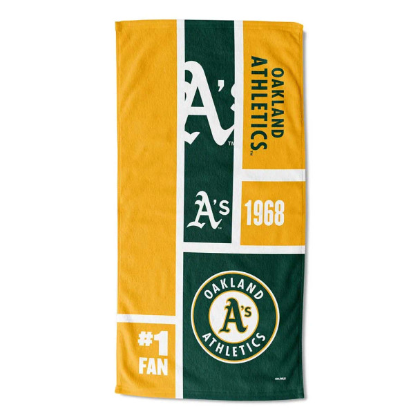 Oakland Athletics MLB Colorblock Personalized Beach Towel