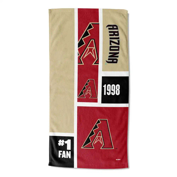 Arizona Diamondbacks MLB Colorblock Personalized Beach Towel
