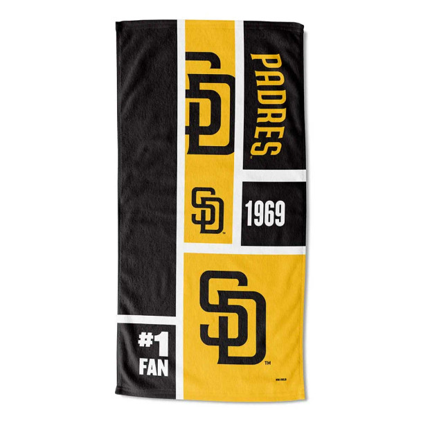 San Diego Padres MLB Colorblock Personalized Beach Towel