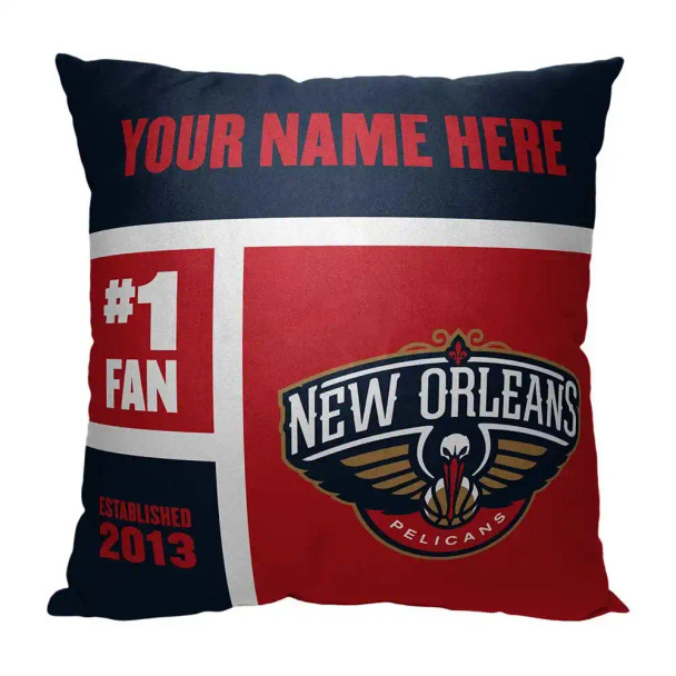 New Orleans Pelicans NBA Colorblock Personalized Pillow