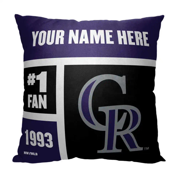 Colorado Rockies MLB Colorblock Personalized Pillow