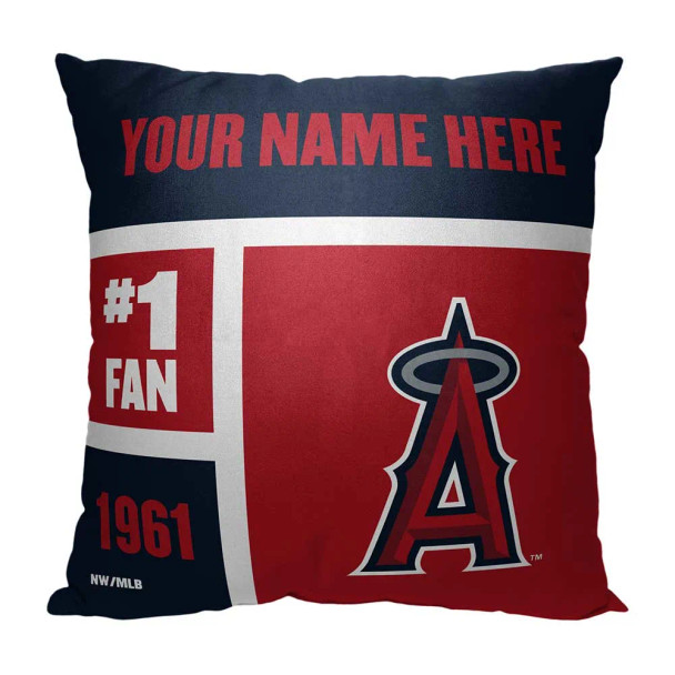 Los Angeles Angels MLB Colorblock Personalized Pillow