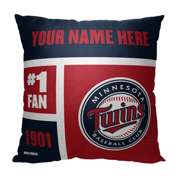 Minnesota Twins MLB Colorblock Personalized Pillow