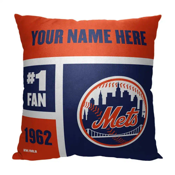 New York Mets MLB Colorblock Personalized Pillow