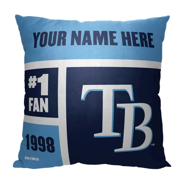 Tampa Bay Rays MLB Colorblock Personalized Pillow