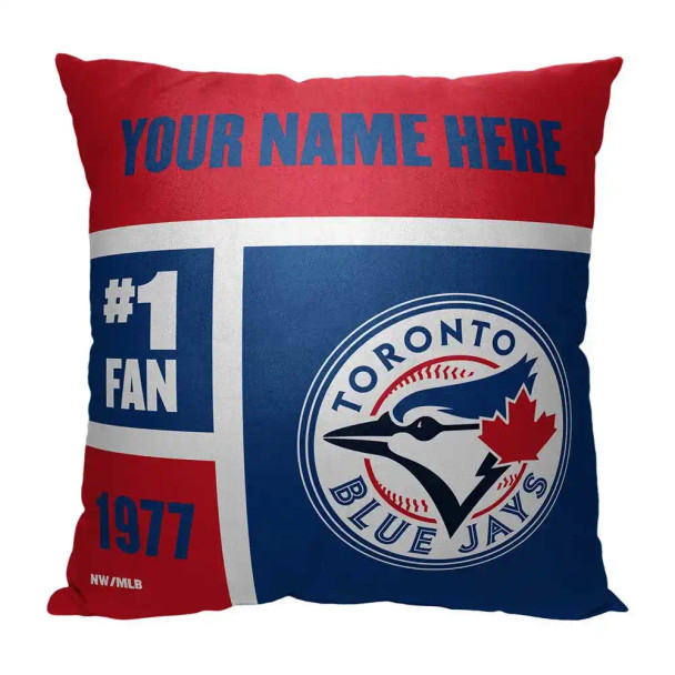 Toronto Blue Jays MLB Colorblock Personalized Pillow