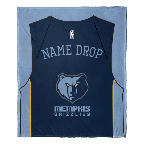 Memphis Grizzlies NBA Jersey Personalized Silk Touch Throw Blanket