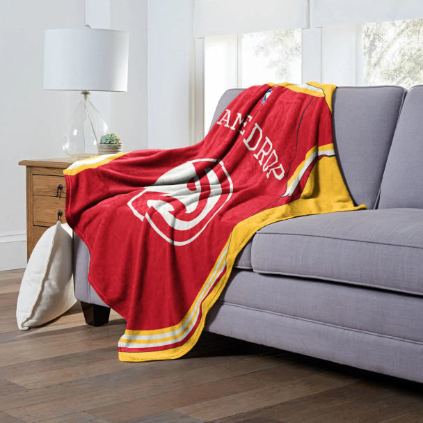 Atlanta Hawks NBA Jersey Personalized Silk Touch Throw Blanket
