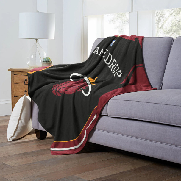 Miami Heat NBA Jersey Personalized Silk Touch Throw Blanket