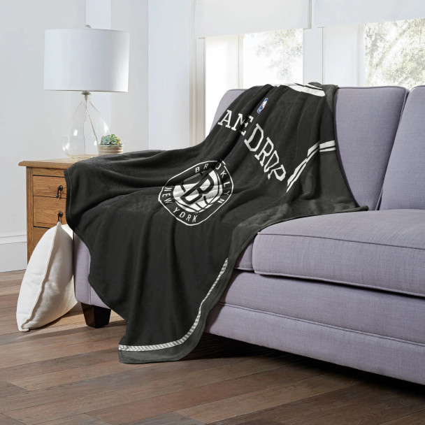 Brooklyn Nets NBA Jersey Personalized Silk Touch Throw Blanket