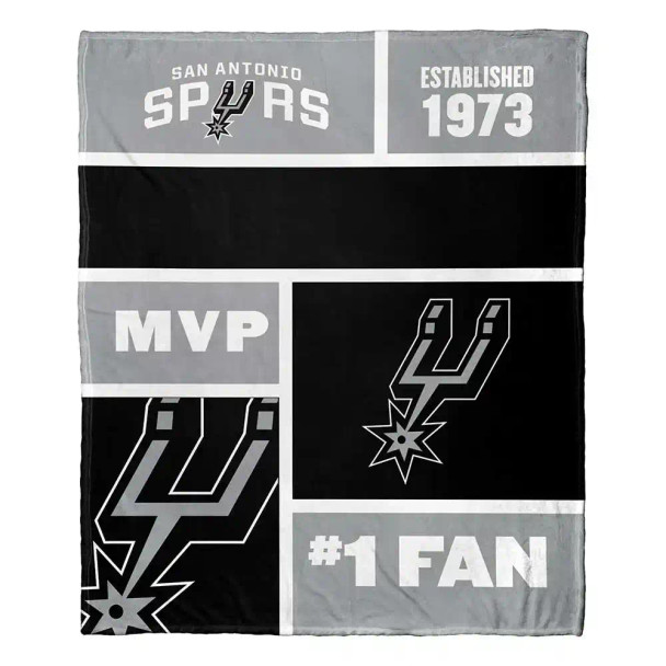 San Antonio Spurs NBA Colorblock Personalized Silk Touch Throw Blanket