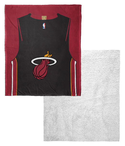 Miami Heat NBA Jersey Personalized Silk Touch Sherpa Throw Blanket