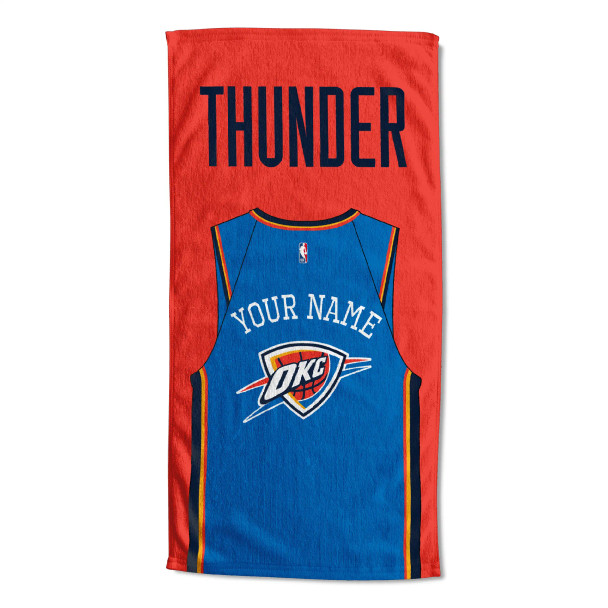 Oklahoma City Thunder NBA Jersey Personalized Beach Towel