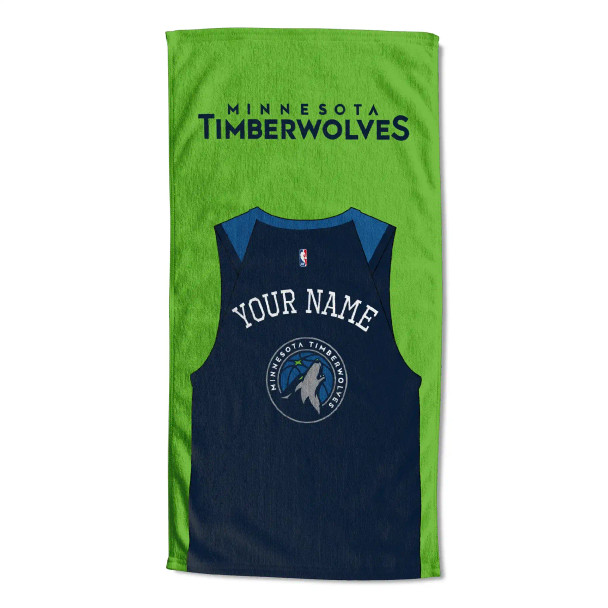 Minnesota Timberwolves NBA Jersey Personalized Beach Towel