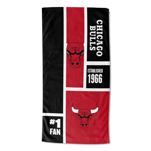 Chicago Bulls NBA Colorblock Personalized Beach Towel