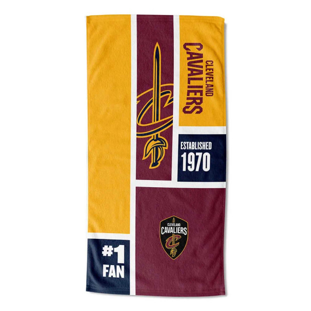 Cleveland Cavaliers NBA Colorblock Personalized Beach Towel