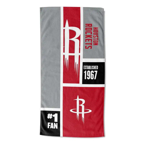 Houston Rockets NBA Colorblock Personalized Beach Towel