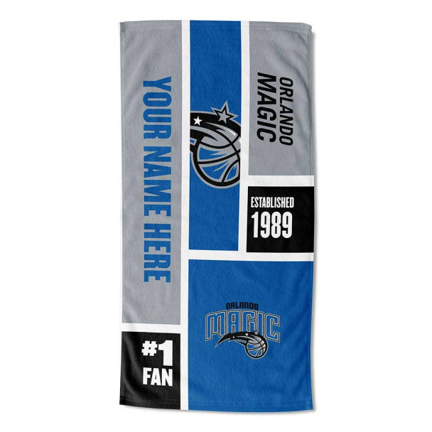 Orlando Magic NBA Colorblock Personalized Beach Towel