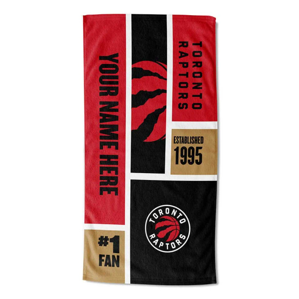 Toronto Raptors NBA Colorblock Personalized Beach Towel