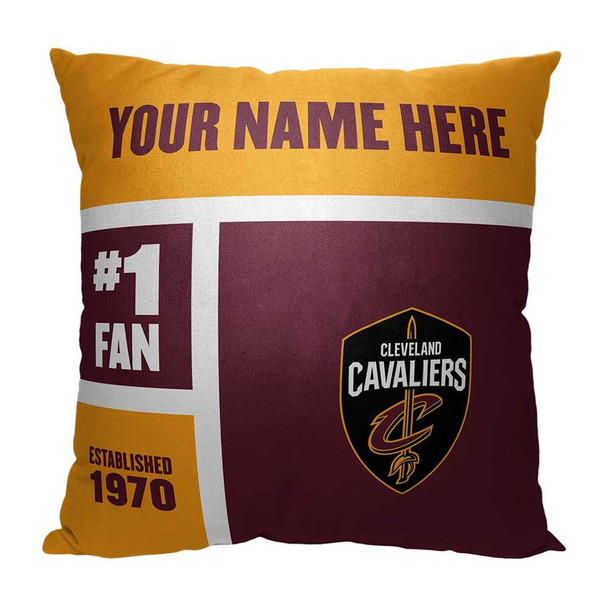 Cleveland Cavaliers NBA Colorblock Personalized Pillow
