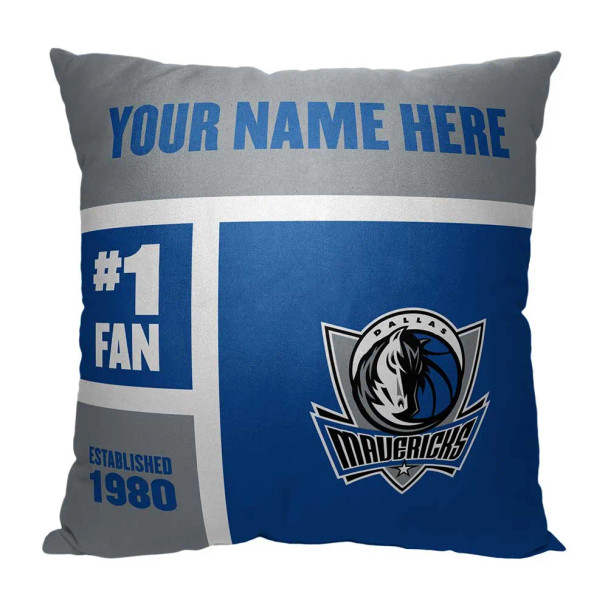 Dallas Mavericks NBA Colorblock Personalized Pillow