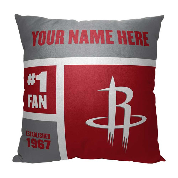Houston Rockets NBA Colorblock Personalized Pillow