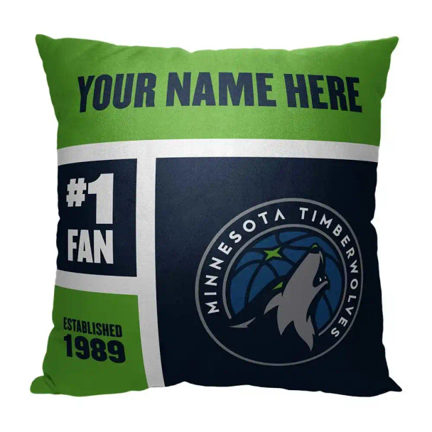 Minnesota Timberwolves NBA Colorblock Personalized Pillow