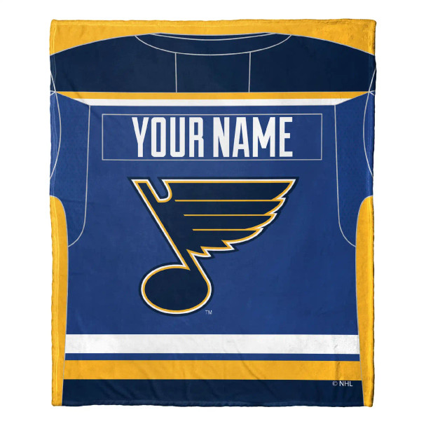 St. Louis Blues NHL Jersey Personalized Silk Touch Throw Blanket