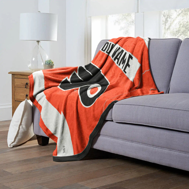 Philadelphia Flyers NHL Jersey Personalized Silk Touch Throw Blanket