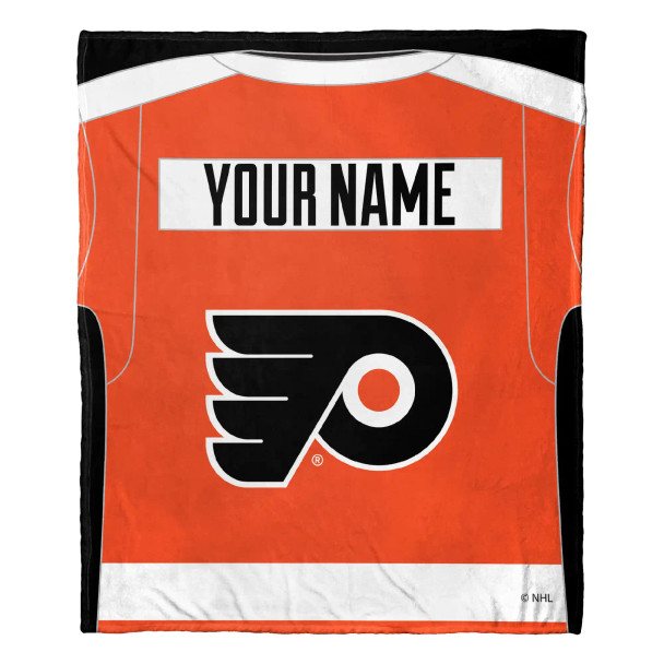 Philadelphia Flyers NHL Jersey Personalized Silk Touch Throw Blanket