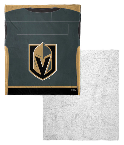 Vegas Golden Knights NHL Jersey Personalized Silk Touch Sherpa Throw Blanket