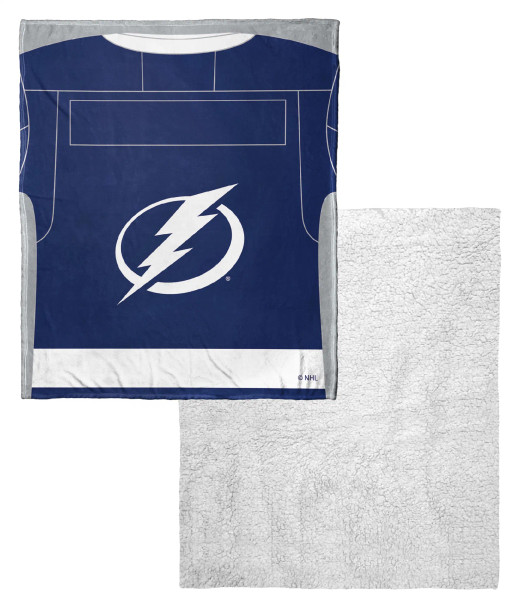 Tampa Bay Lightning NHL Jersey Personalized Silk Touch Sherpa Throw Blanket