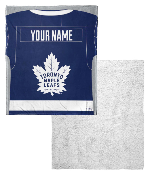 Toronto Maple Leafs NHL Jersey Personalized Silk Touch Sherpa Throw Blanket
