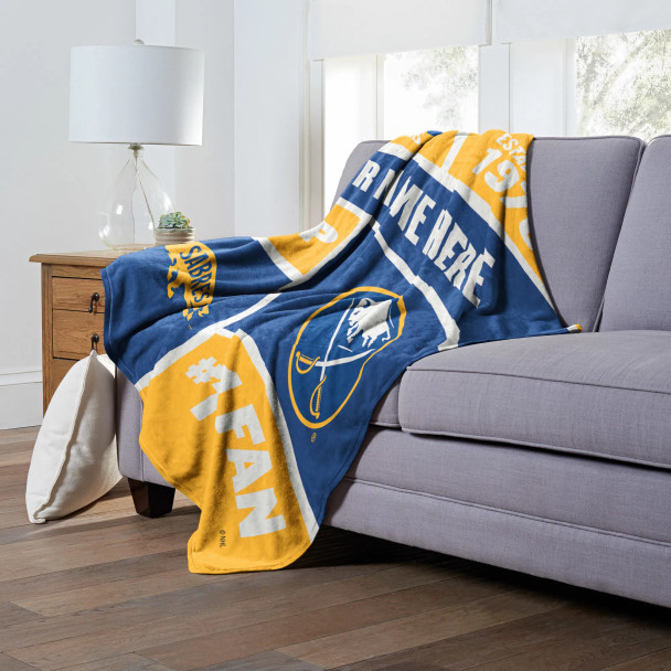 Buffalo Sabres NHL Colorblock Personalized Silk Touch Throw Blanket