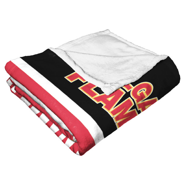 Calgary Flames NHL Colorblock Personalized Silk Touch Throw Blanket