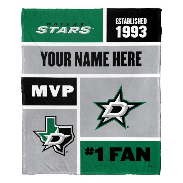 Dallas Stars NHL Colorblock Personalized Silk Touch Throw Blanket