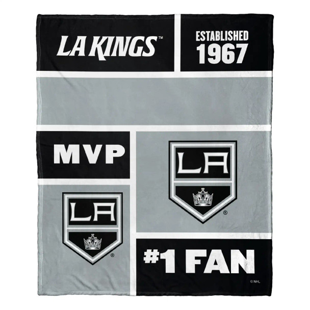 Los Angeles Kings NHL Colorblock Personalized Silk Touch Throw Blanket