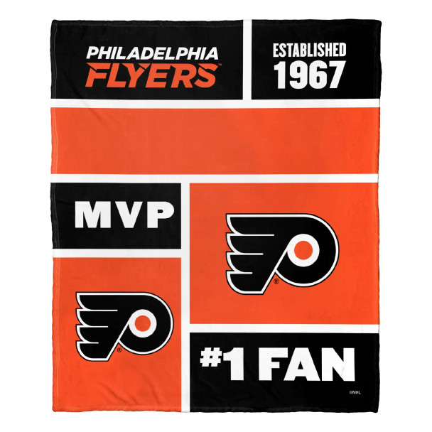 Philadelphia Flyers NHL Colorblock Personalized Silk Touch Throw Blanket