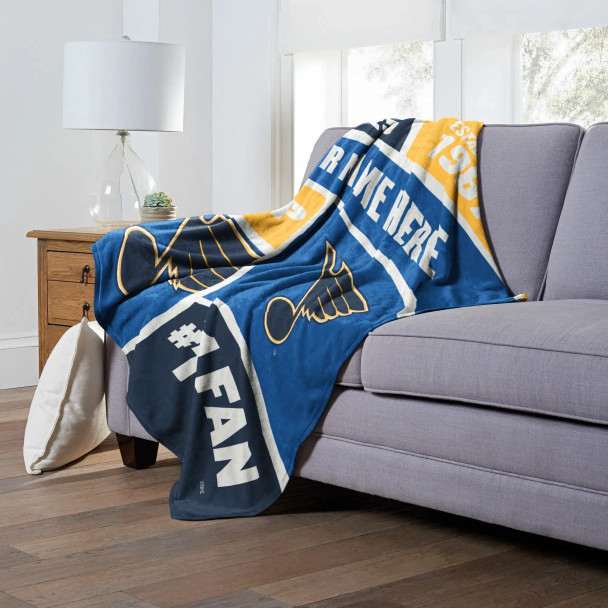 St. Louis Blues NHL Colorblock Personalized Silk Touch Throw Blanket
