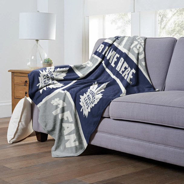 Toronto Maple Leafs NHL Colorblock Personalized Silk Touch Throw Blanket