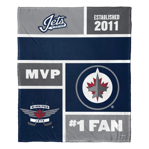 Winnipeg Jets NHL Colorblock Personalized Silk Touch Throw Blanket