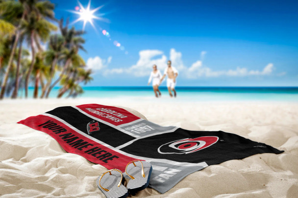 Carolina Hurricanes NHL Colorblock Personalized Beach Towel