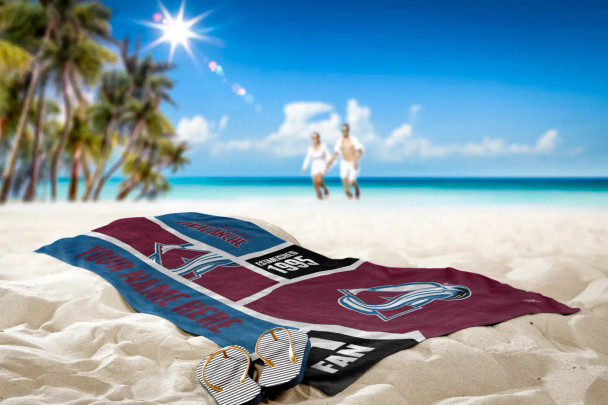 Colorado Avalanche NHL Colorblock Personalized Beach Towel Colorado Avalanche NHL Colorblock Personalized Beach Towel
