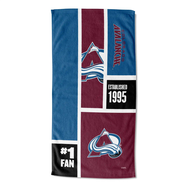 Colorado Avalanche NHL Colorblock Personalized Beach Towel Colorado Avalanche NHL Colorblock Personalized Beach Towel