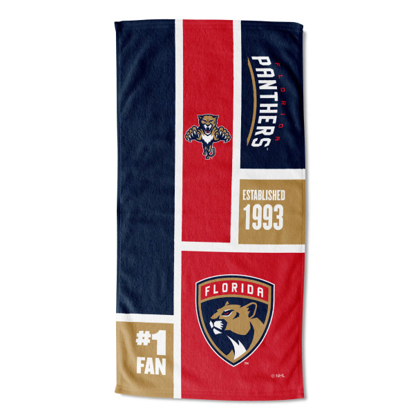 Florida Panthers NHL Colorblock Personalized Beach Towel