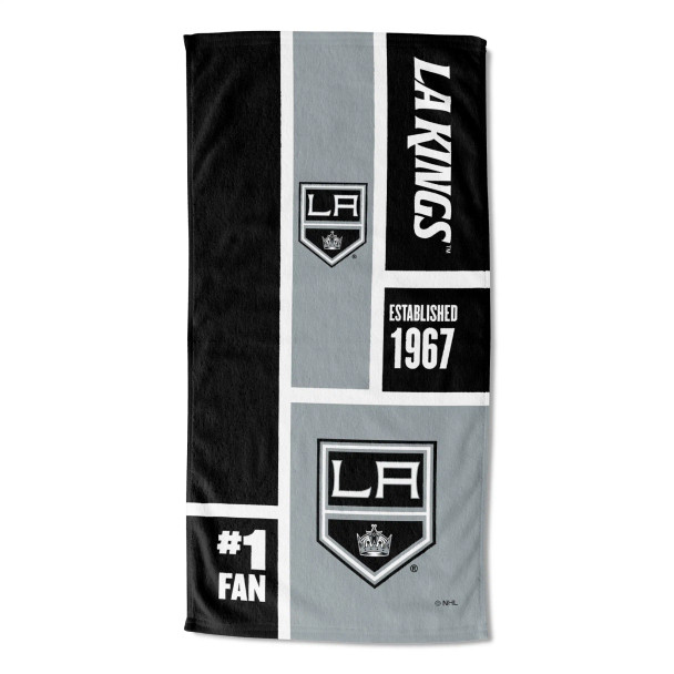 Los Angeles Kings NHL Colorblock Personalized Beach Towel